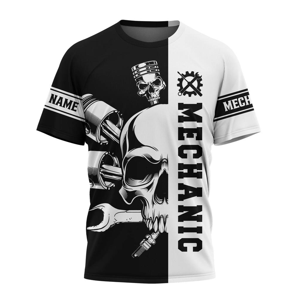 Summer Fashionable Men's T-shirt Personalized Mechanic 3D Printed Short Sleeved Fashionable Comfortable Plus Size T-shirt