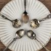 MR 5Pcs Vintage Royal Style Bronze Carved Small Coffee Spoon Kitchen Dining Bar Flatware Cutlery Mini Dessert Spoon For SnacK