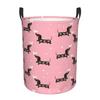 Custom Dachshund Dog Sausage Laundry Basket Collapsible Clothes Hamper for Toys Storage Bag