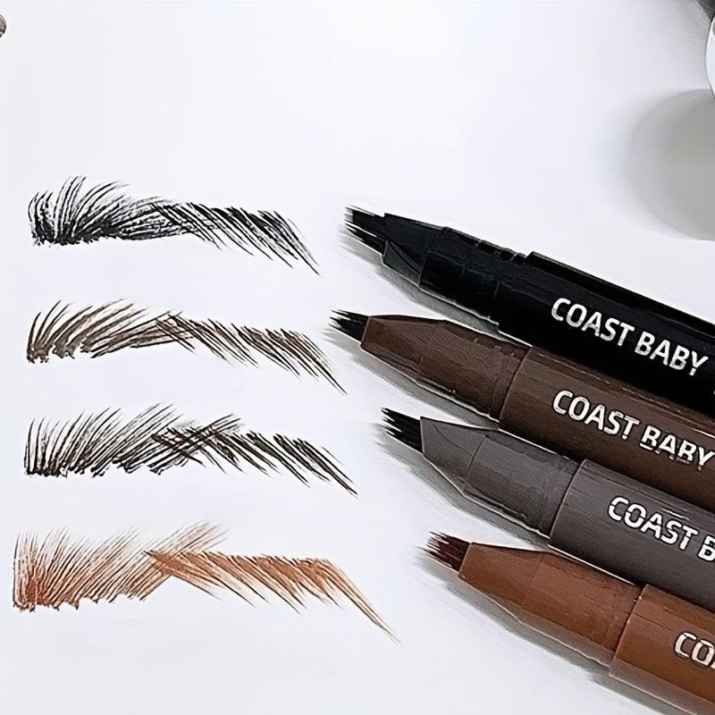 Dual-Tip Eyebrow Pencil with Multi-Bristle Brush Tips  Waterproof & Smudge-Proof Formula,  Instant Volume Defined Brows & Hairline Filling
