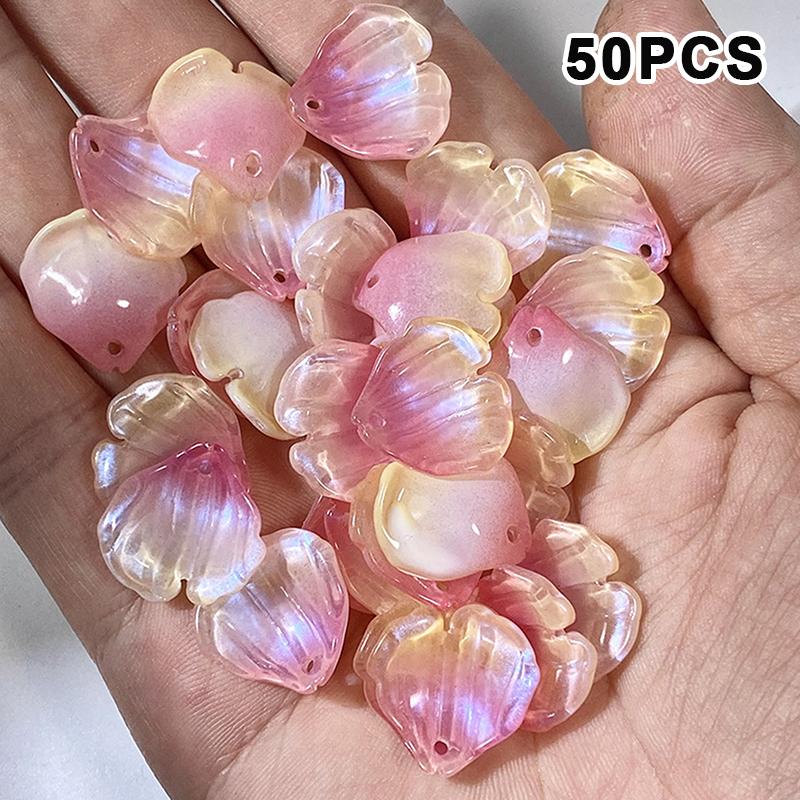 50 Stück Acryl DIY Galsang Blume Lose Perlen Ohrringe Zur Schmuckherstellung Halskette Armbänder