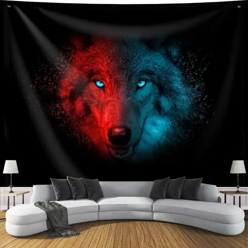 

Декоративный гобелен с изображением волка, домашней стены, гостиной, офиса, декоративный гобелен 100x75cm