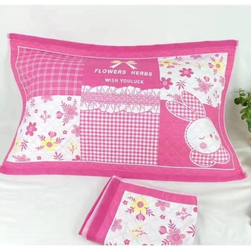 One Pair Pure Cotton Gauze Pillow Towel Cartoon Soft Household Dormitory Pillow Towels Pillow Covers