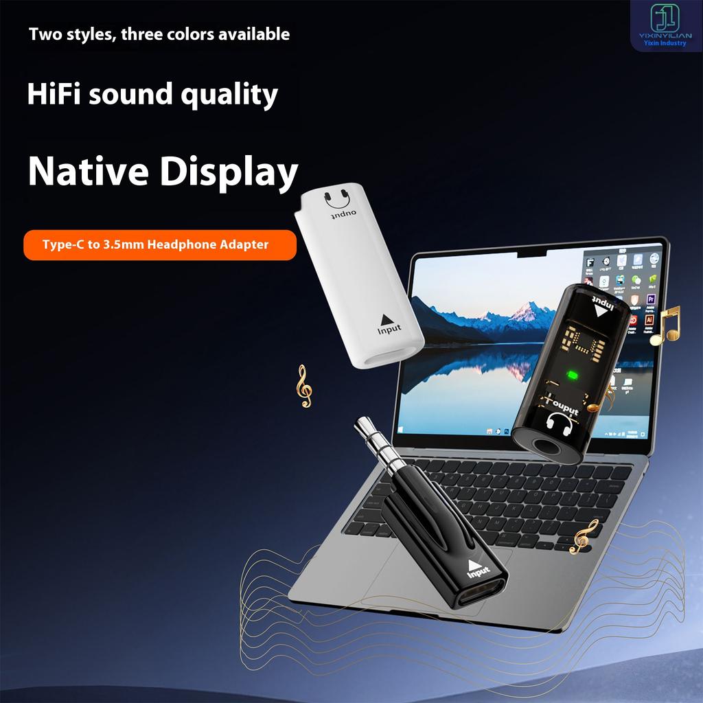 USB C Female To 3.5mm Male /Female Headphone Adapter Seamlessly Device Switching Compactly Design for On the Go Use