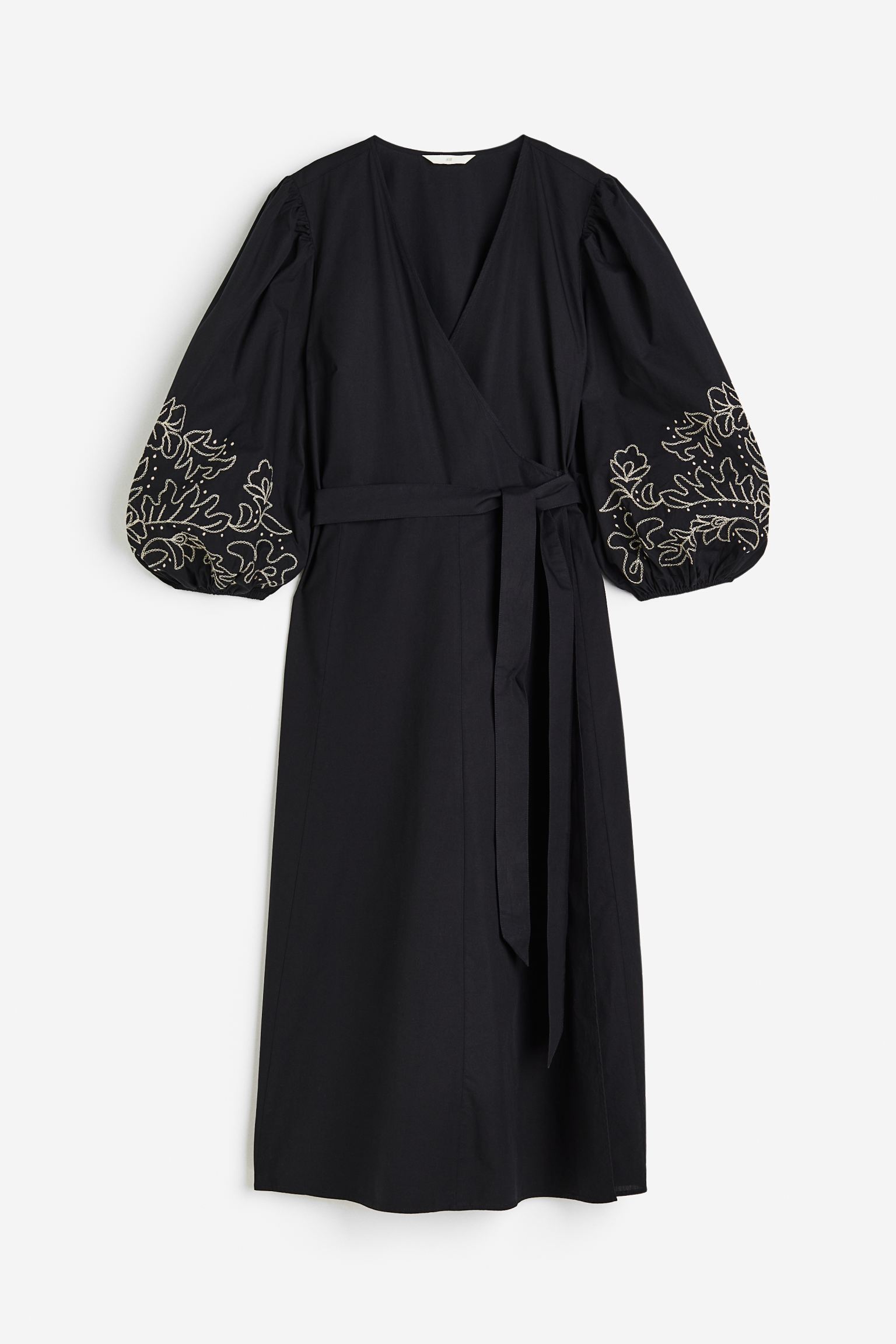 

Embroidered wrap dress