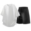 Japanese Loose-Fit Round Neck T-shirt & Five-Point Pants Two-Piece Plus Size Summer Sports Suit