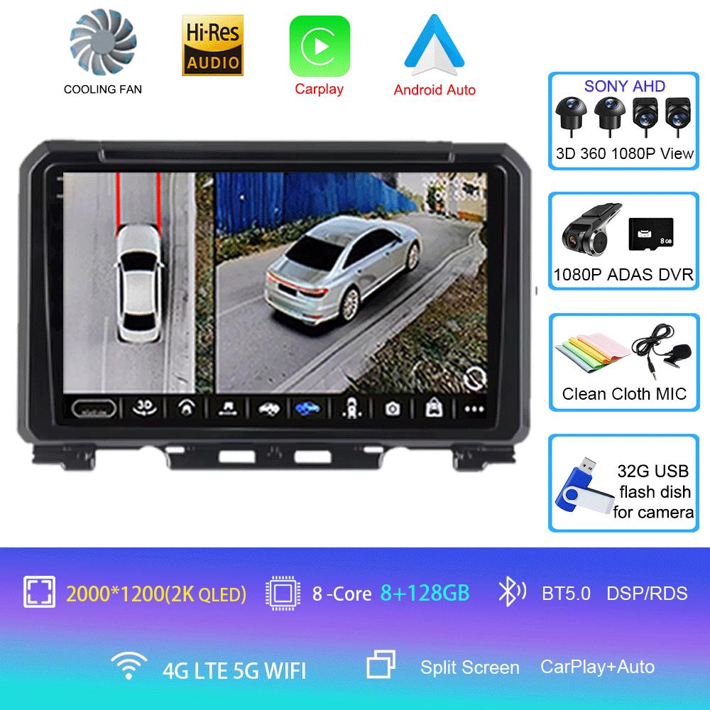 For Suzuki Jimny JB64 JB74 2018 2019 2020 Antoradio Android 14 2 Din Car Multimedia Stereo Player GPS Navigation Wifi DSP 9 Inch