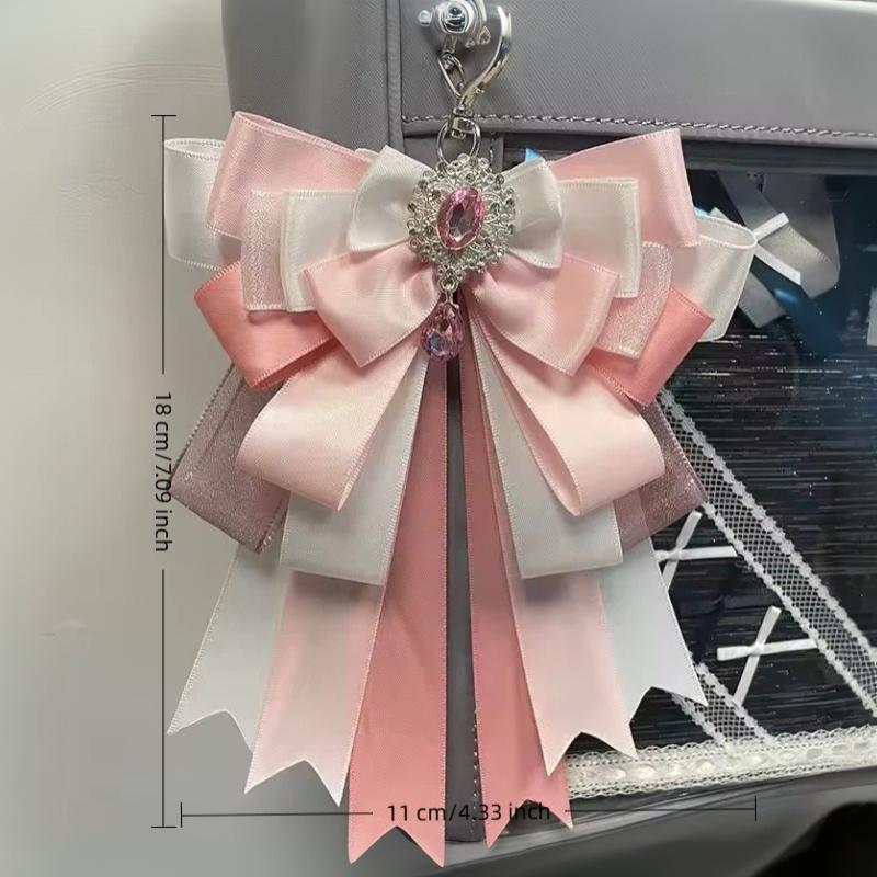 Anime DIY Itabag Double Layer Bow Ribbon Pendant Lolita Handbag Soft Durable Bag for School Travel Cosplay
