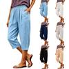 Women's Straight Leg Pants - Casual Loose Fit Cropped Trousers