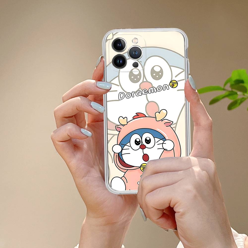 Cute Cartoon D-Doraemons TPU Silicone Case For IPhone 11 12 13 14 15 16 17 Pro Max Shockproof Clear Back Cover