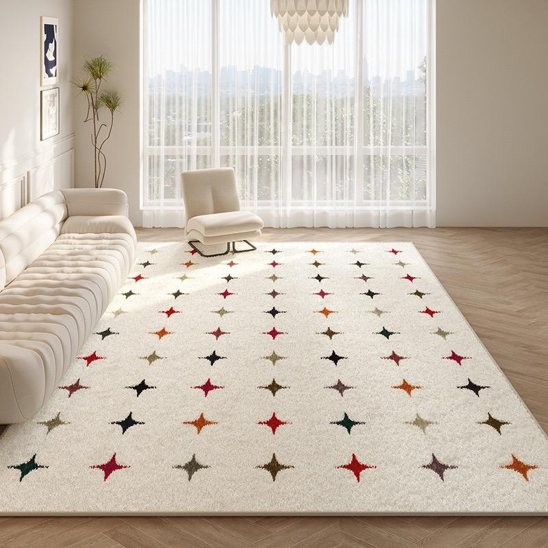 

1PC Wabi-Sabi Living Room Carpet Imitation Cashmere Non-Slip Carpet Light Luxury Deluxe Family Bedroom Bed Blanket 60X160CM(2X5.25FT