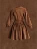 2026 Camel Suede Lapel Lace-up Short Coat Dress - European & American Retro Bathrobe Style