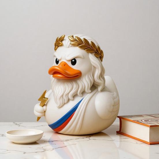 Yousheng Zeus Duck Figurine Greek Mythology Inspired God Duck Resin Statue Sculpture Home Office Bookshelf Desktop Decoration Ornament