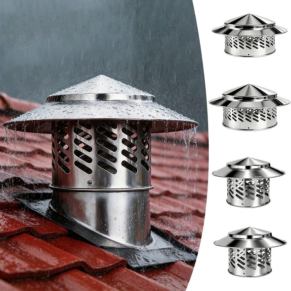 Durable 80/110/160/200mm Chimney Cap Stainles Steel Multifunctional Ventilation Ducts Roof Cover