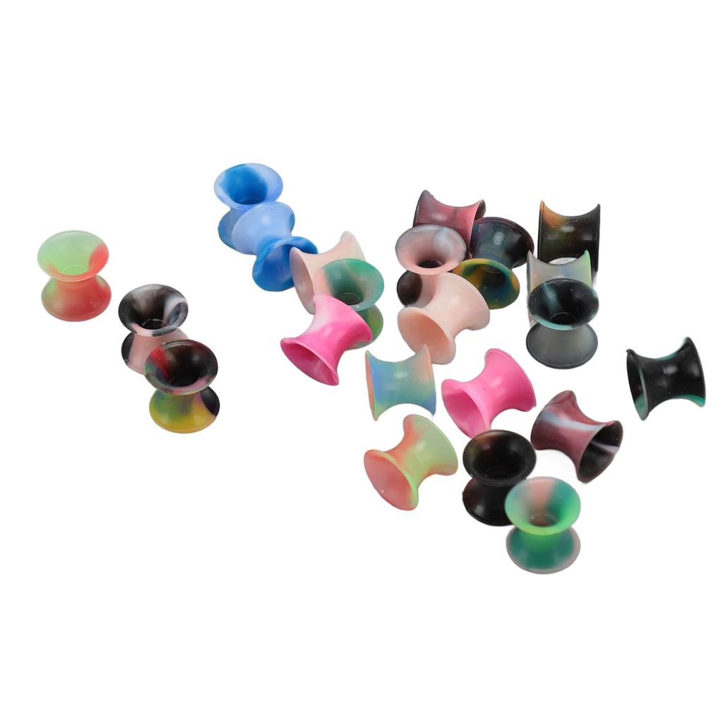 11 Pairs 6mm Ear Stretching Kit Various Color Soft Silicone Ear Expander Piercing Jewelry