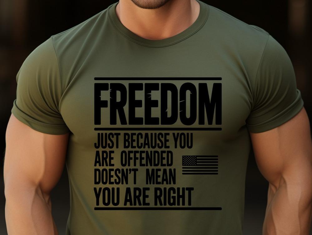 

Charlie Kirk Quote Freedom USA American Conservative Patriotic T-Shirt 2XL
