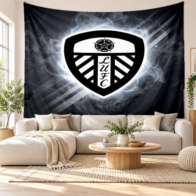 Tapisserie murale Leeds United, Suspension murale en tissu doux, Toile de fond décorative pour chambre à coucher, Art mural pour la maison