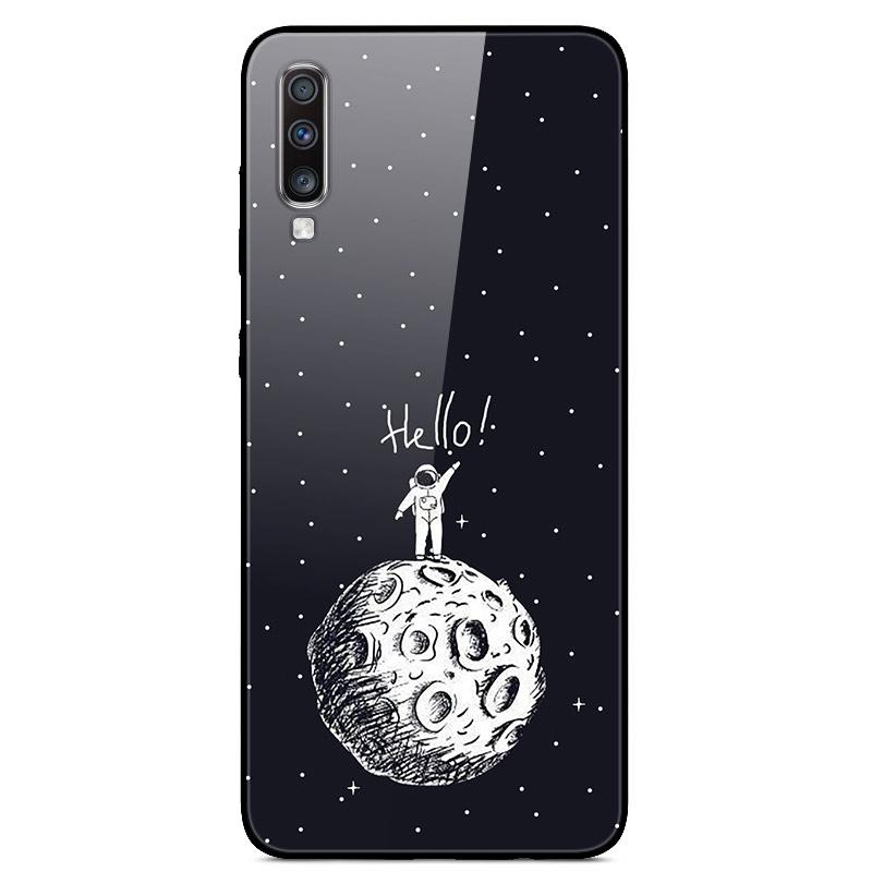 For Samsung A70 Case Cute Pattern Tempered Glass Back Hard Cover Case For Samsung Galaxy A70 Phone Cases Coque A70S A 70 Fundas