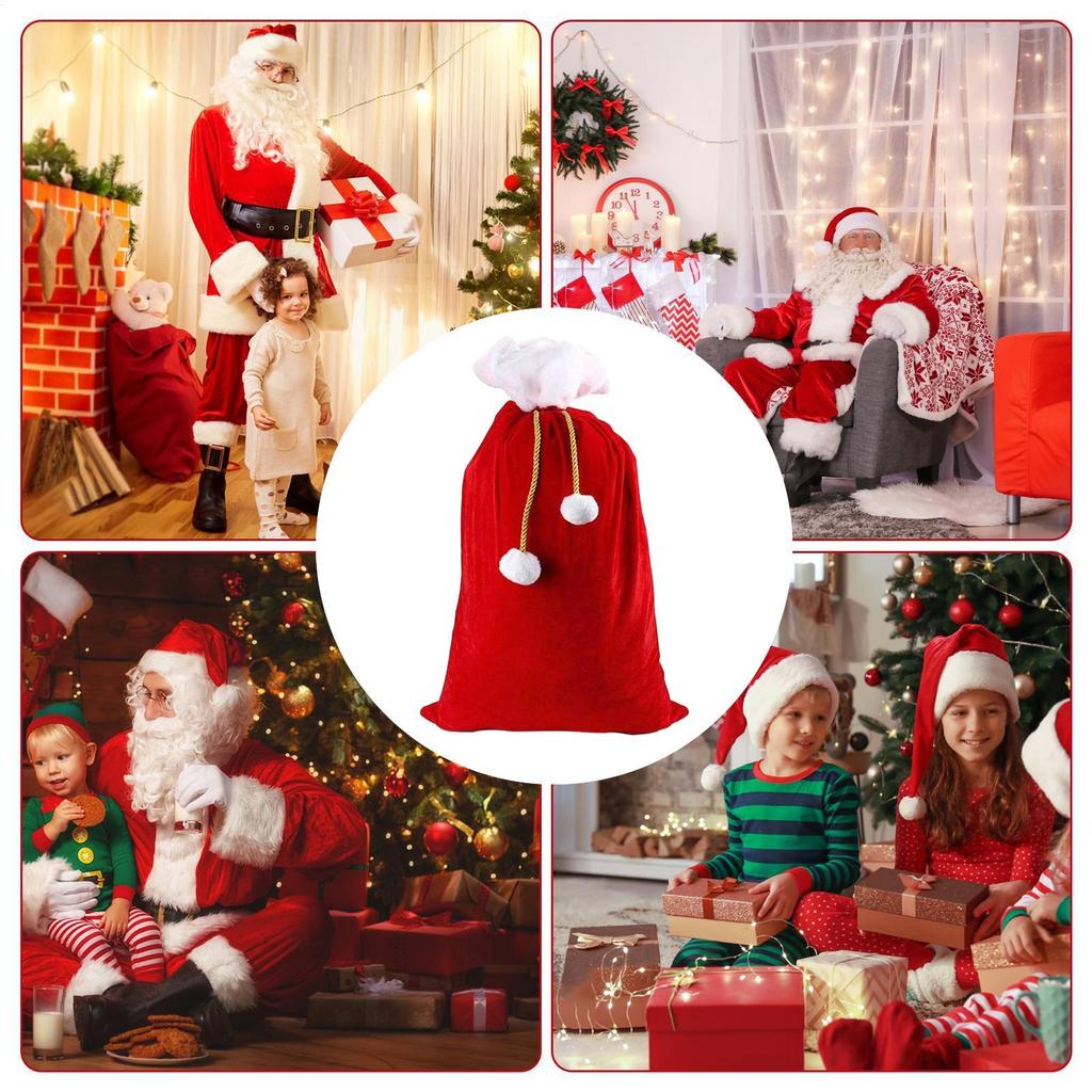 Weihnachtsdekoration 27,6x19,7 Zoll Nikolaussäcke mit Kordelzug Samt Nikolaussack für Weihnachtsgeschenke Spielzeug