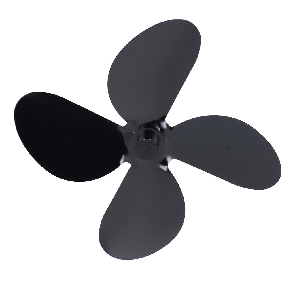 Fan Blade Replacement Fireplace Aluminum Alloy Blade Black Universal Stove Fan Blade4 Blade