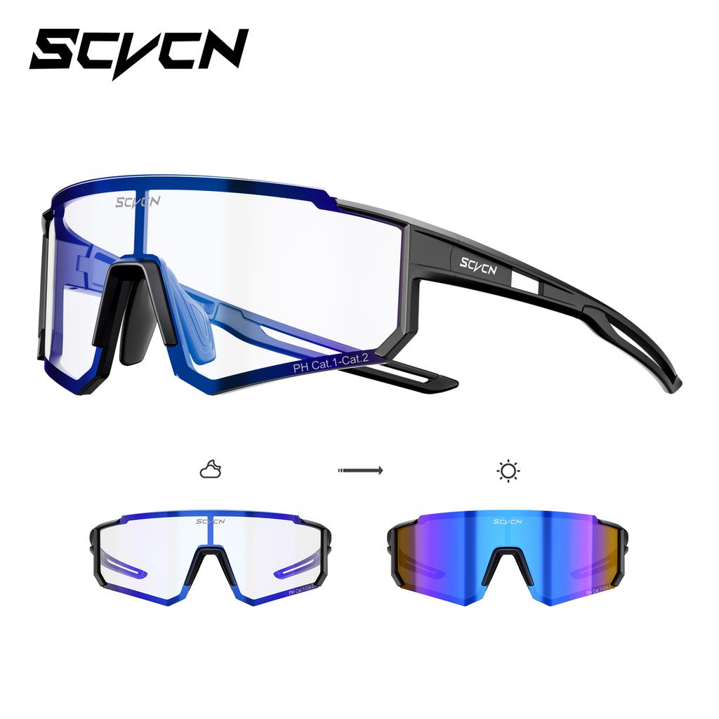 SCVCN Photochromic Hiking Eyewear Cycling Glasses Sports Sunglasses for Women Outdoor Road MTB Bike Glasses UV400 Men Windproof