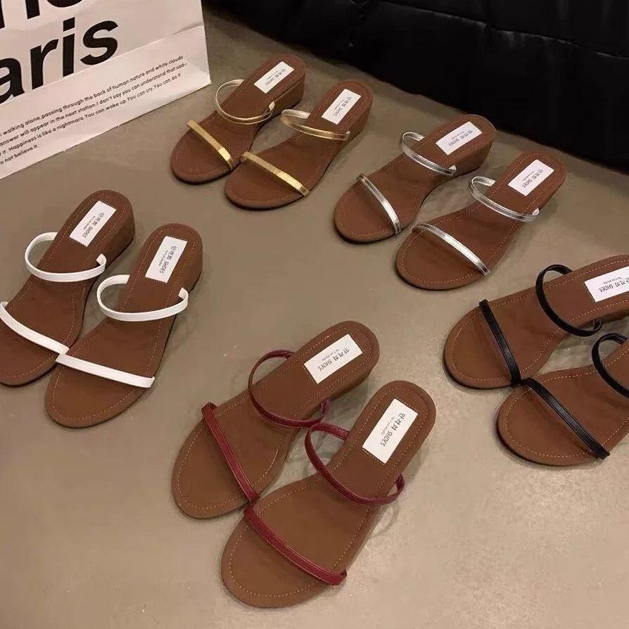 Fashion Female Shoes Womens Slippers Outdoor Heeled Mules Cross-Tied On A Wedge Luxury Slides 2025 High Summer Designer Scandals