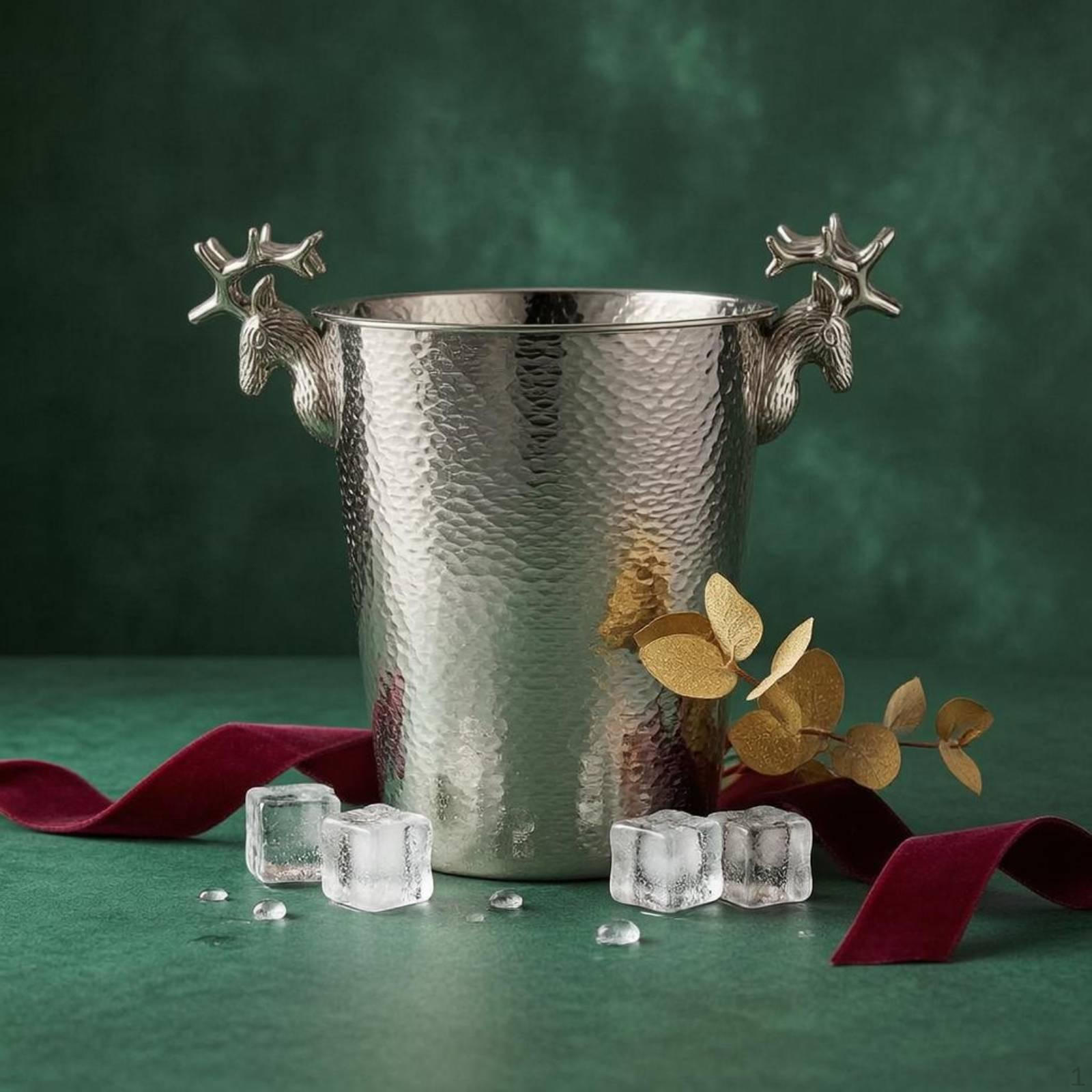 Hammered Stainless Steel Ice Container Two