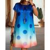 Summer Ladies 3D Printed Short Sleeve Dress Fashion Versatile Breathable Trend Casual