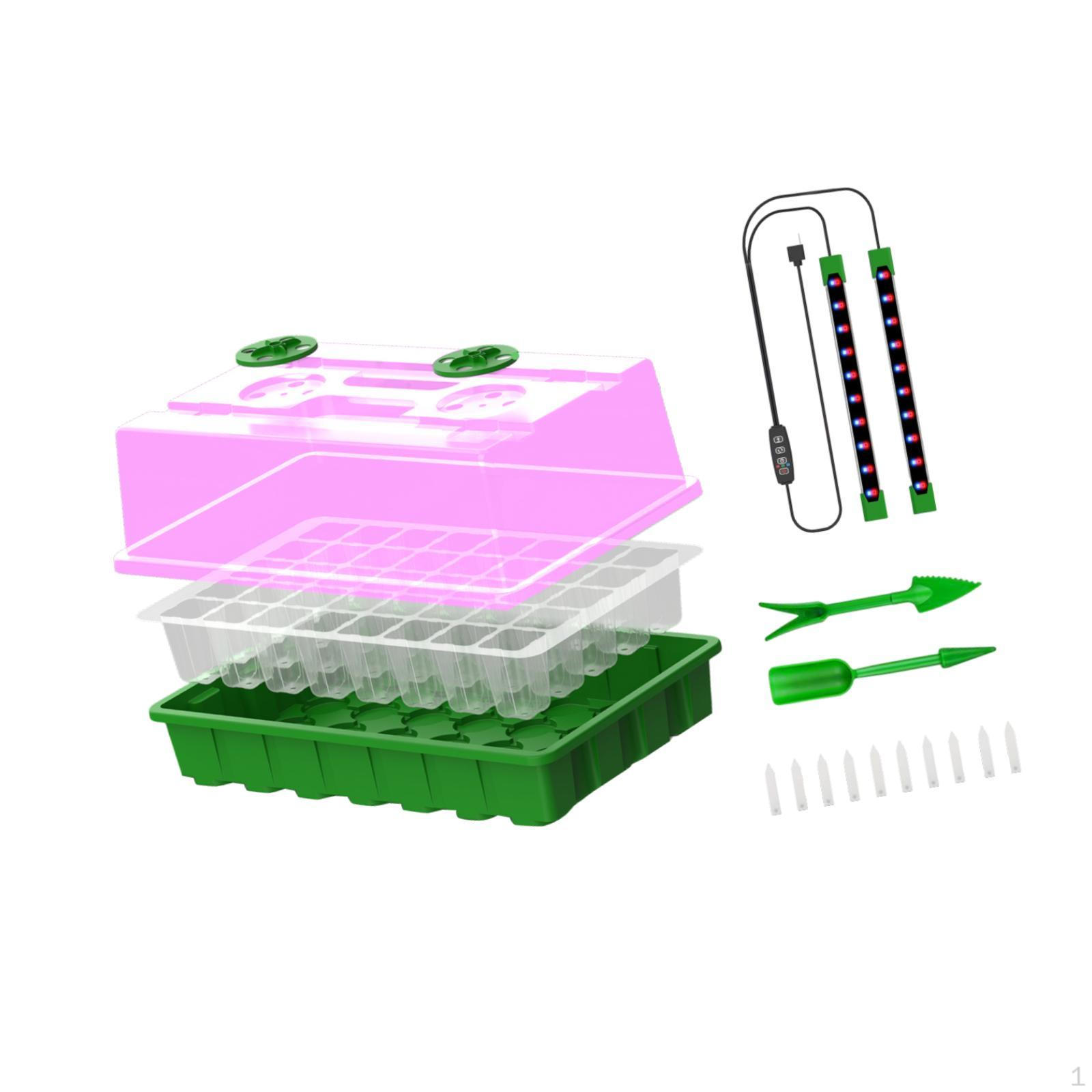 

Поддон для семян с лампой для выращивания растений в помещении, комплект для проращивания Full Spectrum, комплект для растений, 40 шт. Red blue light