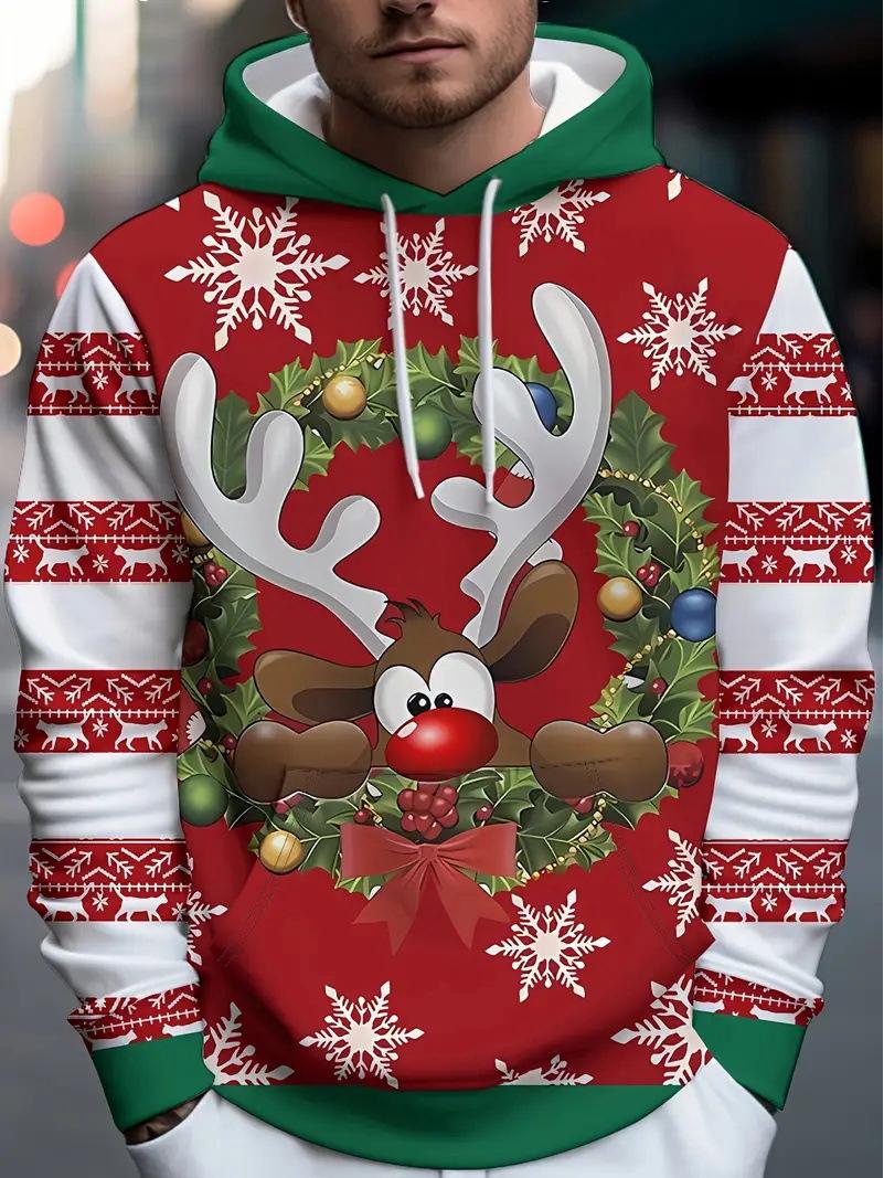 Christmas 3D Print Hooded Sweatshirt for Men - New Sportswear Collection S