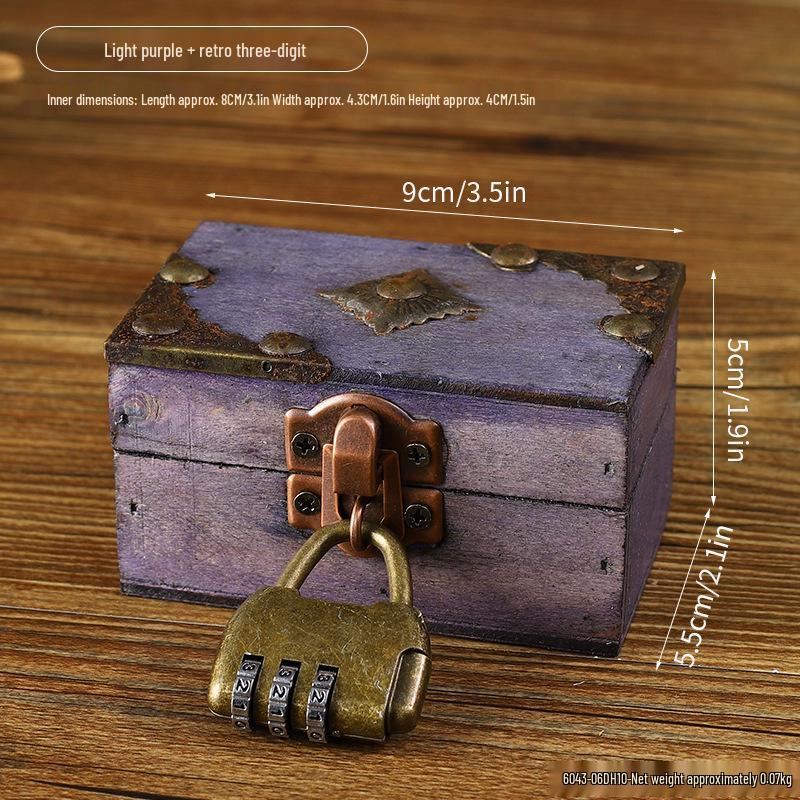 Retro Multi-Color Wooden Jewelry Box: Home Ornament & Escape Room Prop