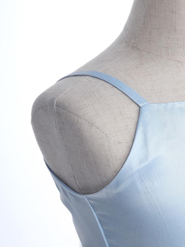 Sukienka tiulowa dla dziewczynki na urodziny, z dżetami, na wesele, na przyjęcie, dla dzieci, niebieska, elegancka, szykowna, kokarda, halter, bez rękawów, suknia wieczorowa