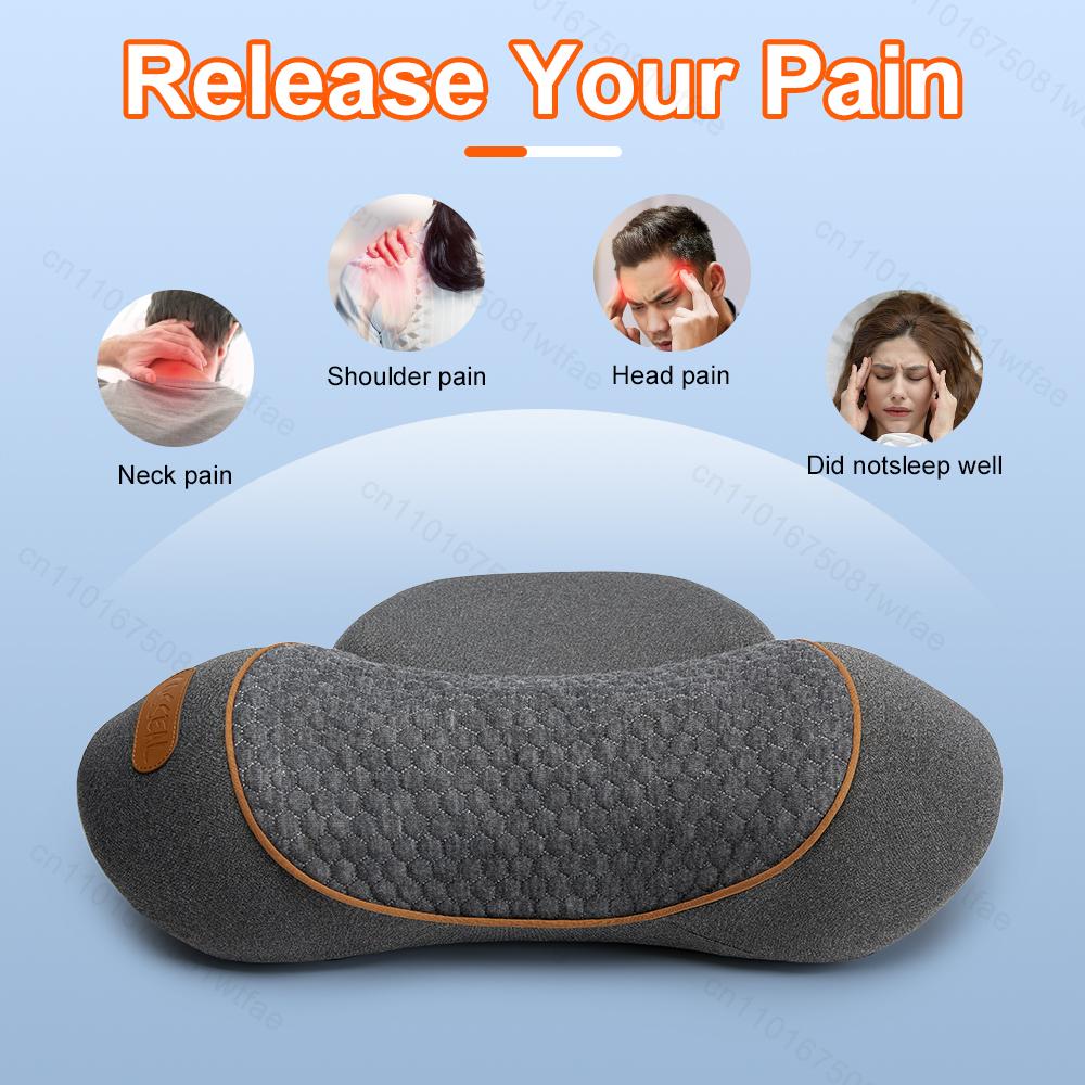 Durable And Safe Neck Massager Pillow Cervical Orthopedic Pillow Lifting Traction Relax Hot Compress Vibration Massage Neck Pain Relief