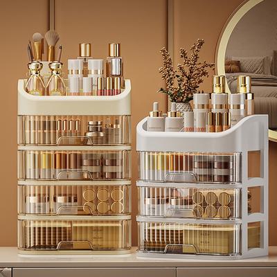 Make-up-Organizer mit Schublade, Desktop-Hautpflege-Organizer, Lippenstift, Augenbrauenstifthalter, kosmetische Aufbewahrungsbox für den Schminktisch