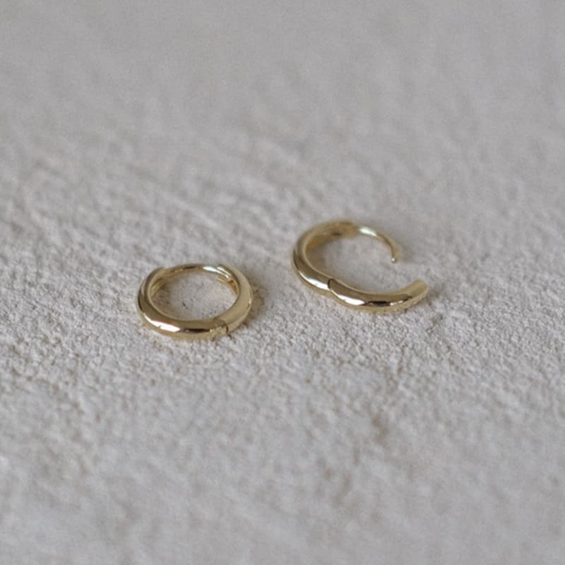 sonryu 14k daily round one-touch ring earrings