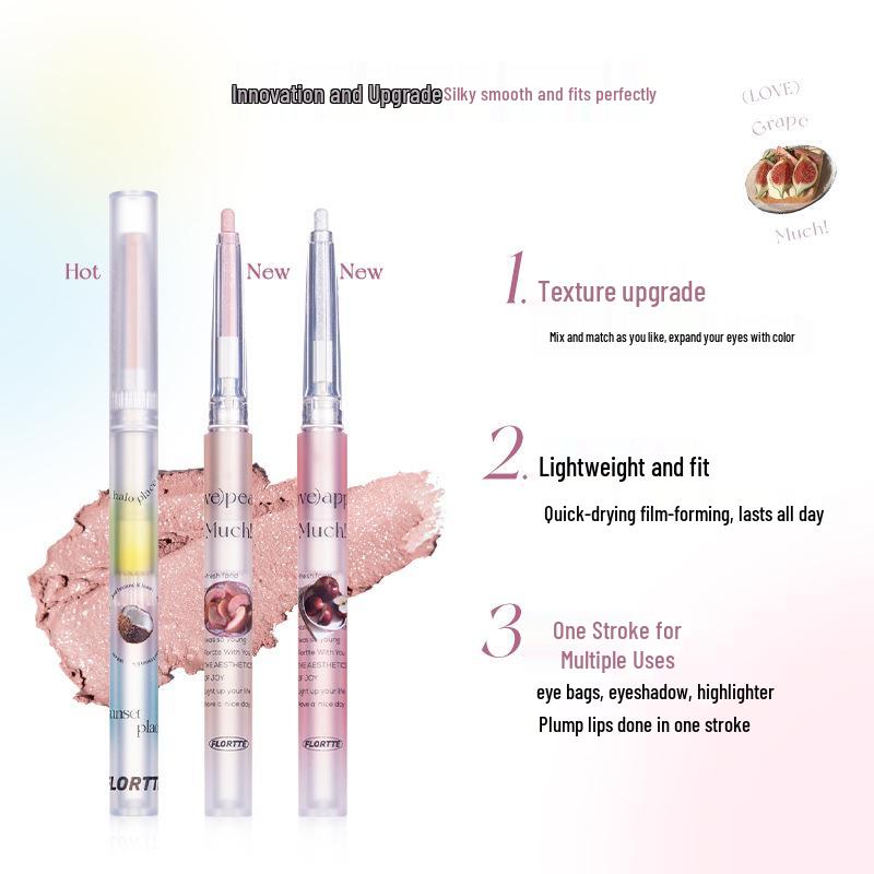 FLORTTE Pearl Shimmer Under-Eye Gel Pencil - Long-Lasting, Highlighting Eyeshadow Stick