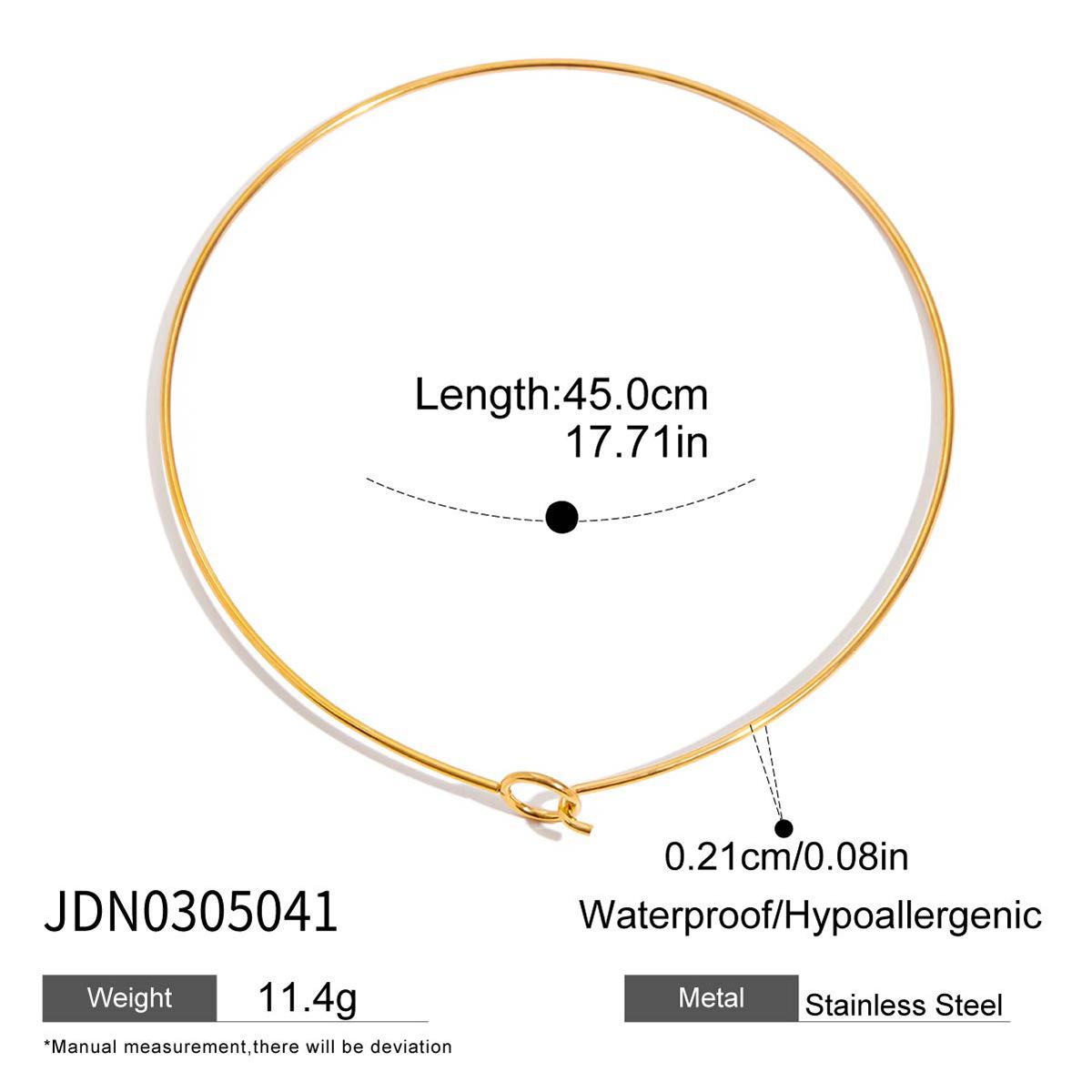 

Чувство дизайна Современный Минималистичный Глянцевое Простое Кольцо из 18-каратного Золота Ожерелье из Нержавеющей Стали Универсальные Украшения