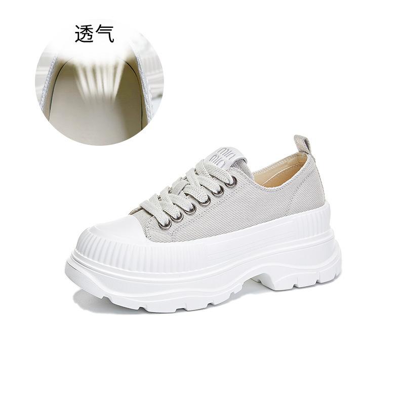 Foam sole canvas shoes 2025 autumn new shoes women's shoes versatile fashion platform shoes casual heightening board shoes women