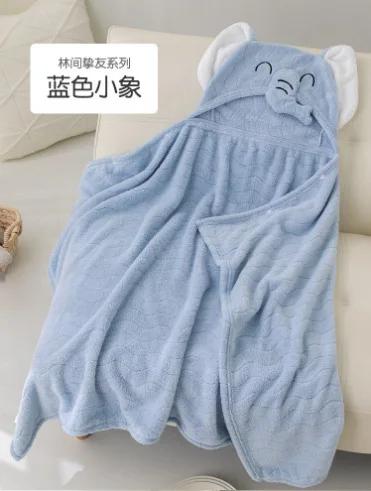 Baby Hooded Bath Towels Cartoon Animal Newborn Soft Towel Blanket Toddler Bathrobe Warm Sleeping Swaddle Wrap For Boys Girls