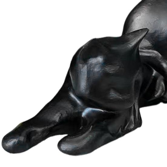 Halloween Ghost Cat Statue Glow-in-the-dark Black White Ghost Cat Resin Figurine Ornament Desktop Decoration Cat Lovers Gift