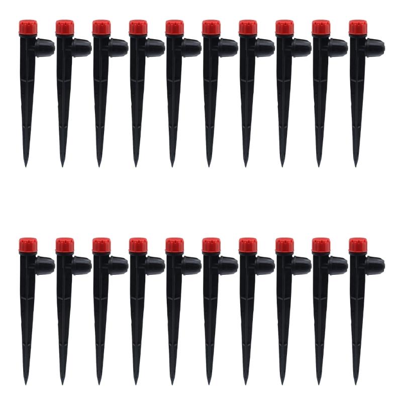 20Pcs Plastic Sprinkler for Yard Automatic Plastic Garden Water Sprinkler Spikes Base Adjustable 360 Degree Sprinkler Nozzle
