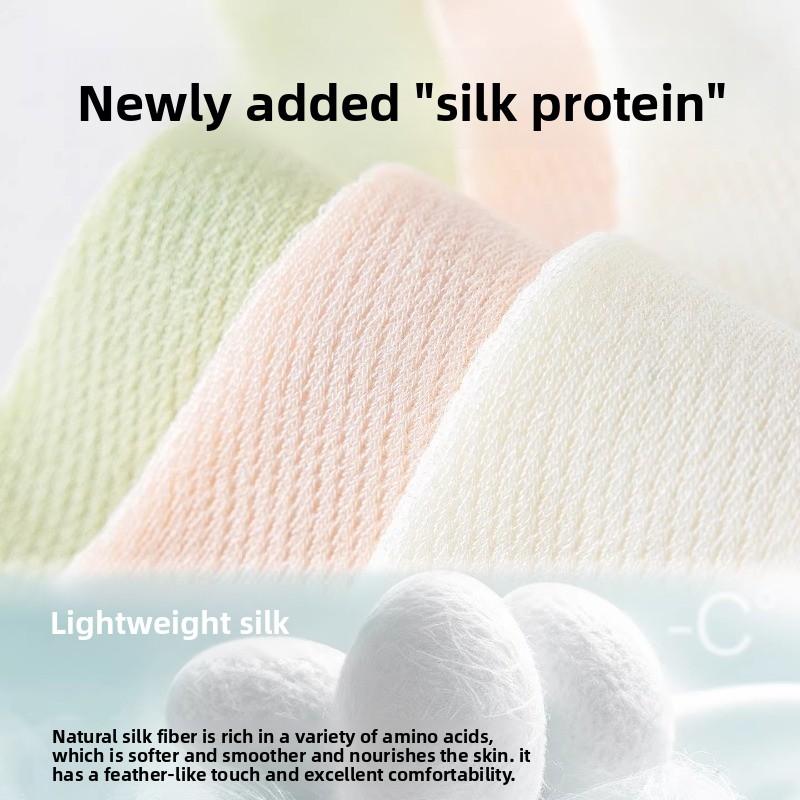 Silk Stockings for Ladies in Summer, Lightweight, Mesh Design, Breathable and Cool, Moisture-wicking and Anti-odor, Mid-length Socks