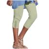 Damen Sommer Spitze Hohe Taille Einfarbige Capri Leggings für den Alltag, Europäisch Amerikanische Mode Dehnbar Basic Hose