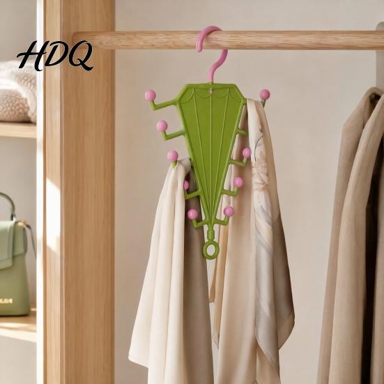 Sturdy Hook Clothes Hanger V-Shaped Hanging Rack with 10 Hooks Double Sided Hanger 360° Multifunctional Organizer Swivel Closet Organizer for Hats