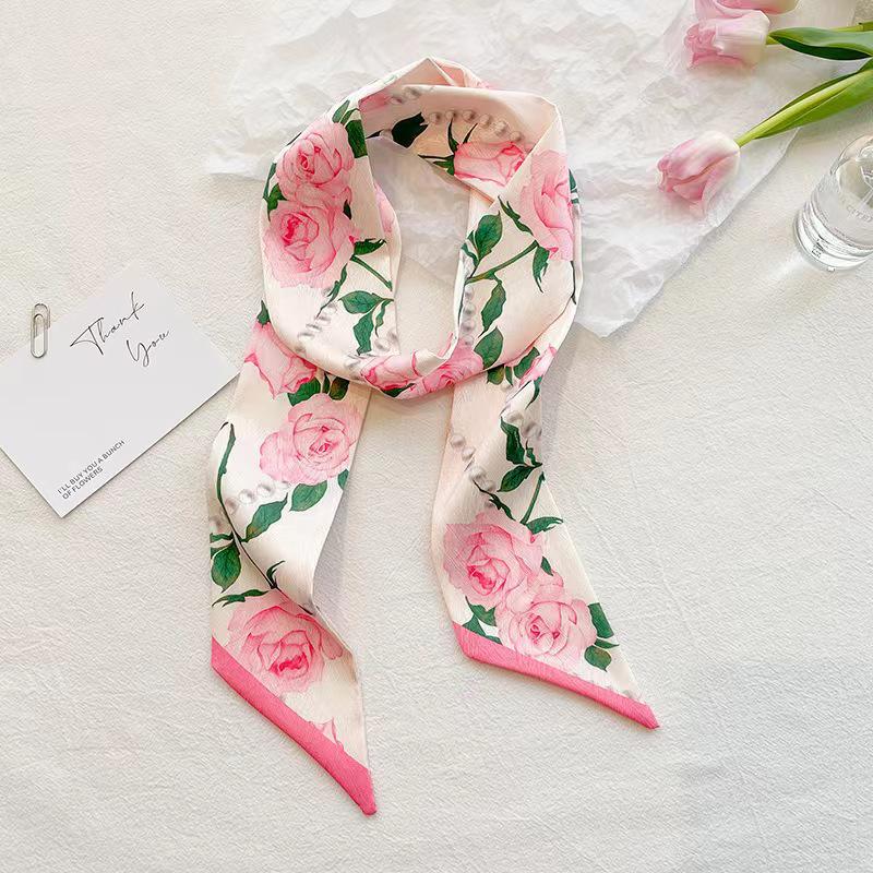 Korean Style Silk Scarf and Hairband Set - Versatile Women's Accessory for Summer