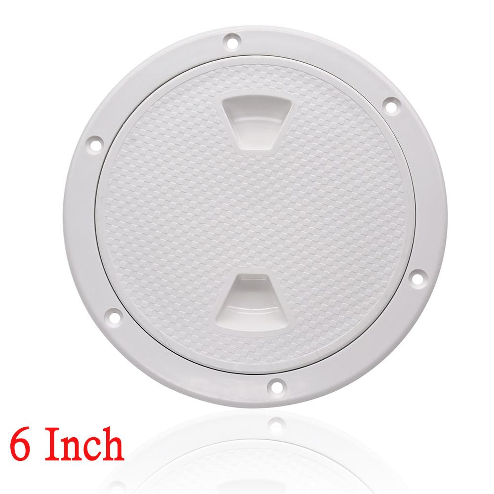 ABS Round Deck Inspection Access Hatch Cover Non-Slip Deck Plate for Marine Boat Kayak Canoe White Black 4 6 8 Inch Hatch Cover