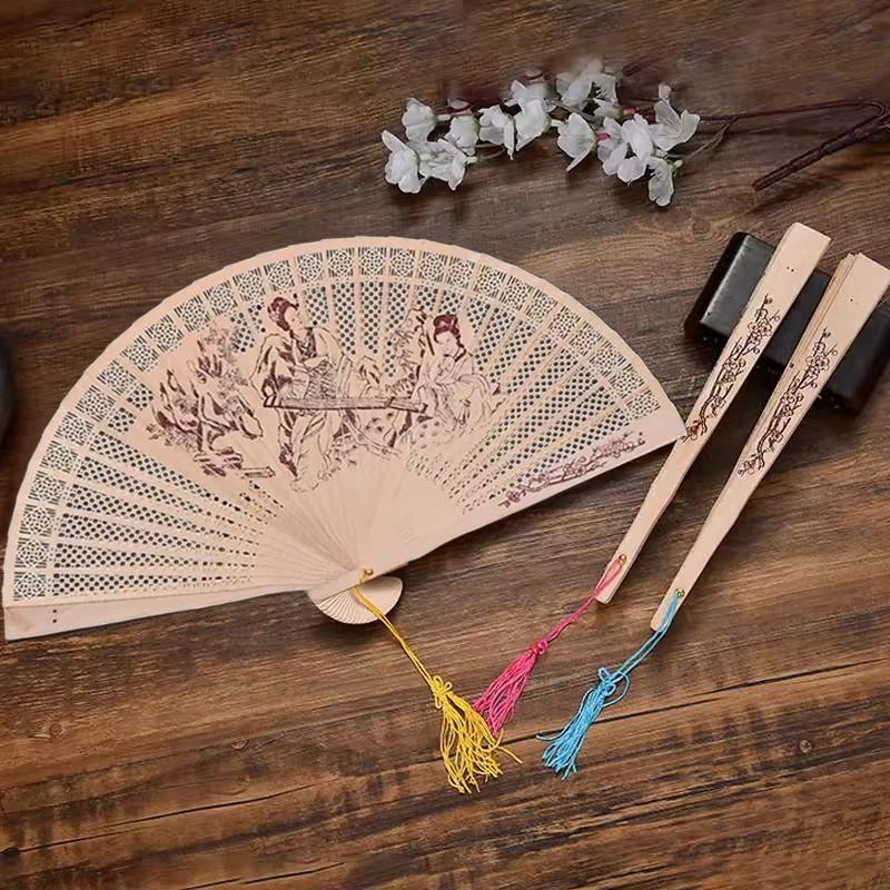 Wooden Hand Fan Decorative Folding Fan Hand Fans for Women Wedding Hand Fans Home Decorations Abanicos De Mano Para Mujer
