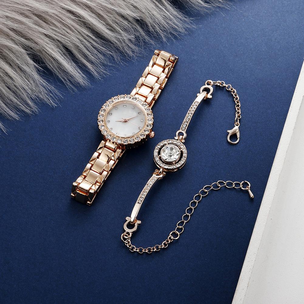 Diamond-Studded Minimalist Quartz Bracelet Watch with Pearl - Elegant and Luxurious Fashion Gift