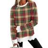 Women's Loose Fit Crewneck Sweatshirt with Scalloped Hem, Christmas Print Long Sleeve Pullover Top