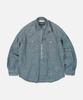 FRIZMWORKS Kuroki Chambray Half Zip Shirt _ Washed Blue